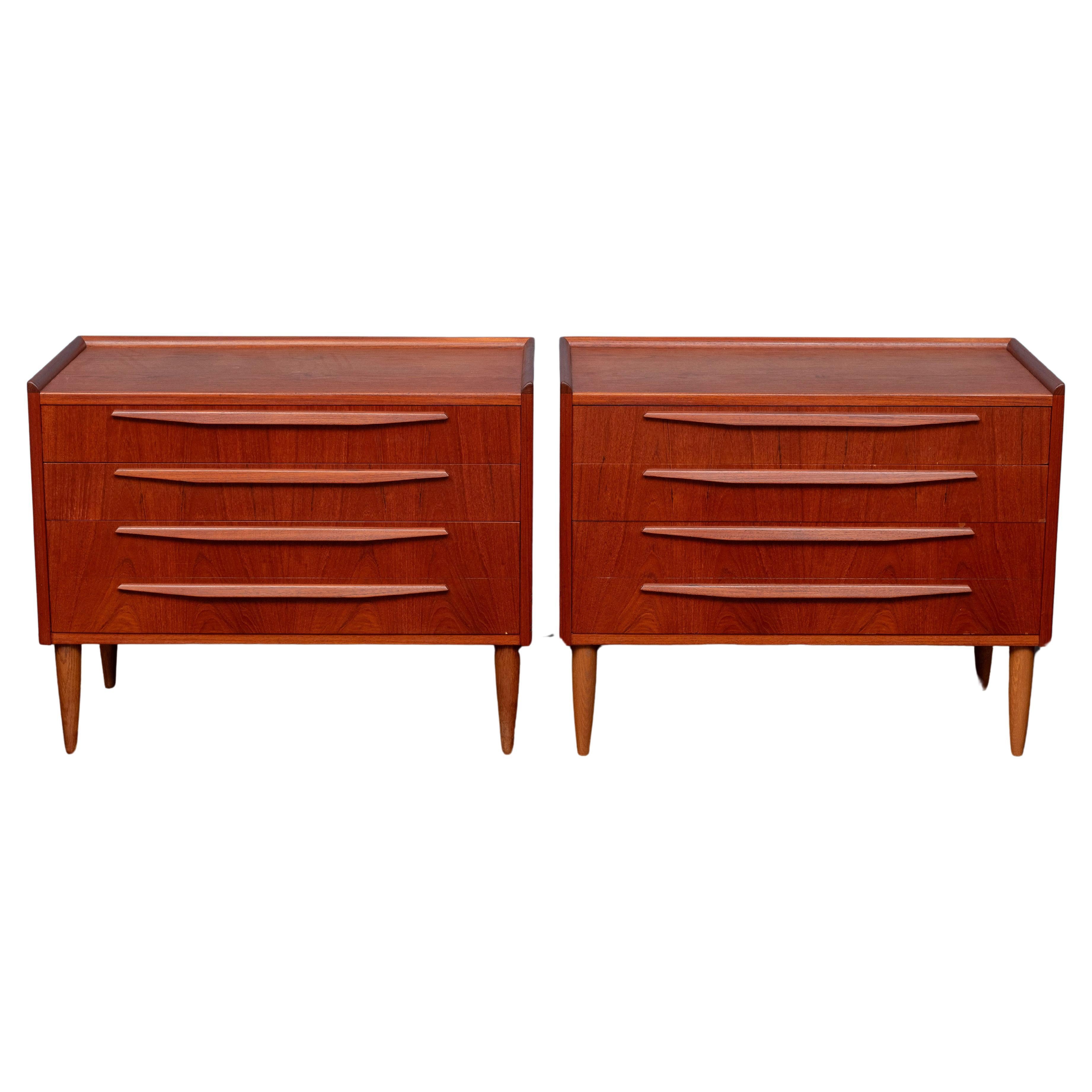 Scandinavian Modern Teak Dressers or Nightstands