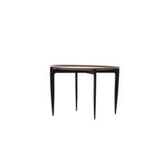 Scandinavian Modern Teak and Ebony Round Folding Table