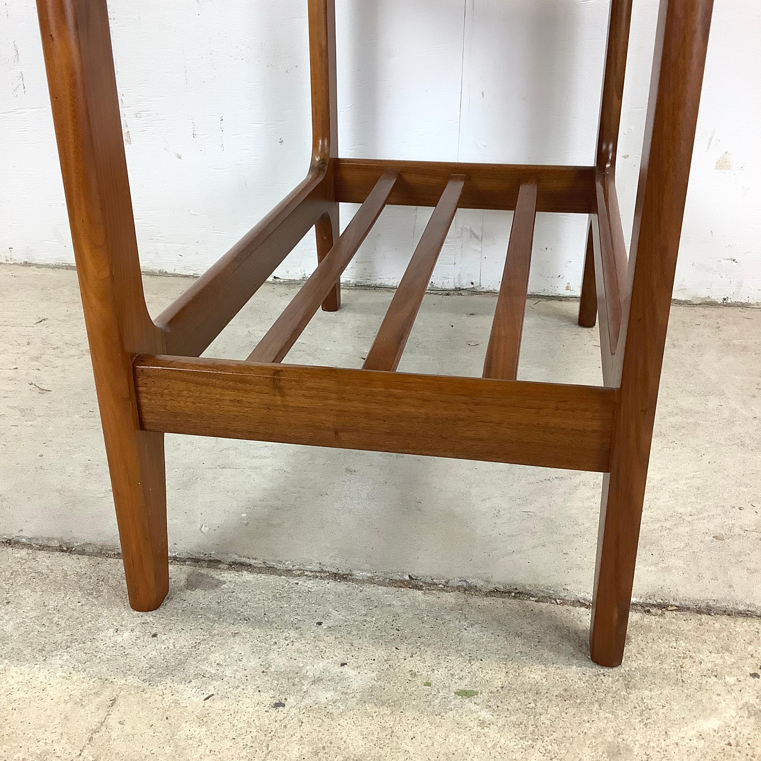 Scandinavian Modern Teak End Table With Slate Top For Sale 8