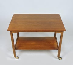 Danish Modern Scandinavian Teak Expandable Two-Tier Bar Serving Cart