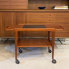 Scandinavian Modern Teak Extension Bar Cart By Yngve Ekström