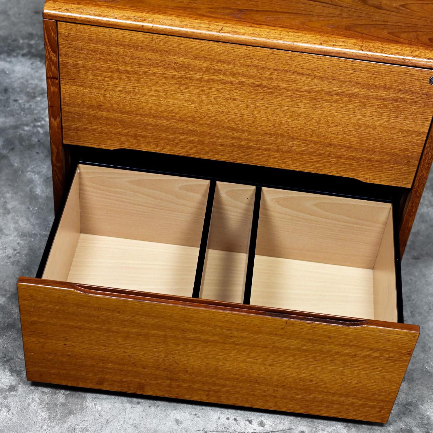 Scandinavian Modern Teak File Cabinet 2 Lateral Drawers by Jesper International 3