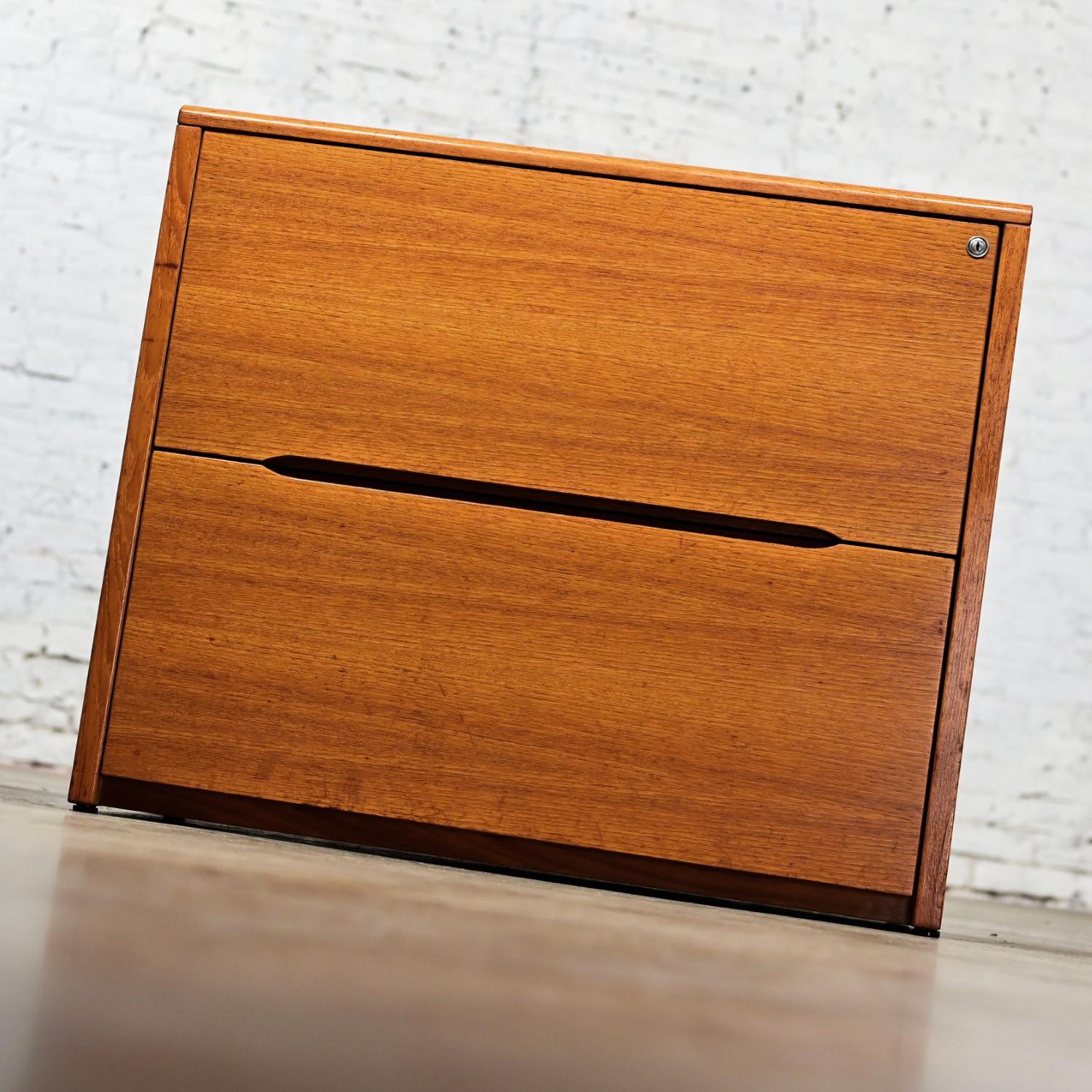 Scandinavian Modern Teak File Cabinet 2 Lateral Drawers by Jesper International 5