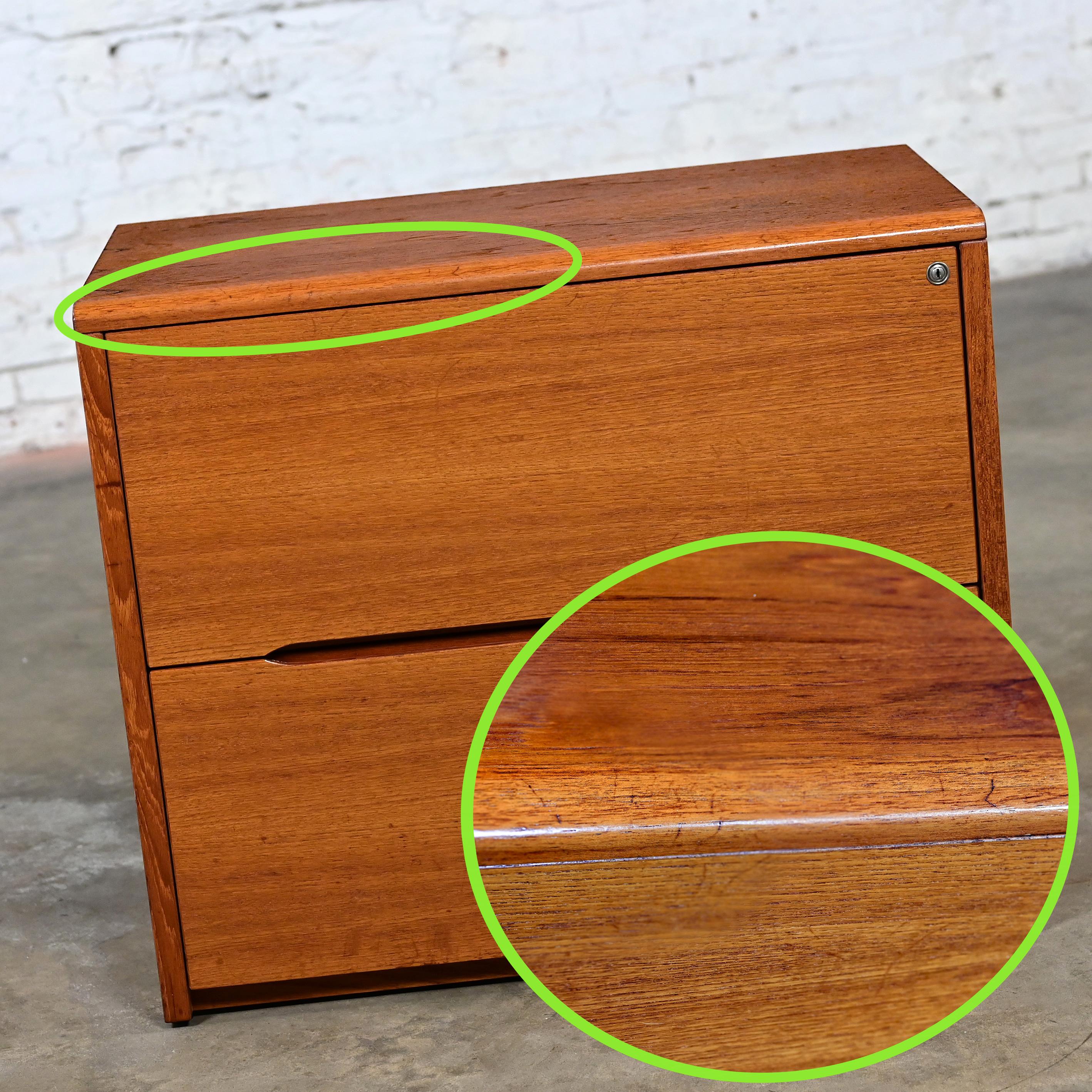 Scandinavian Modern Teak File Cabinet 2 Lateral Drawers by Jesper International 10