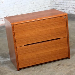 Scandinavian Modern Teak File Cabinet 2 Lateral Drawers by Jesper International