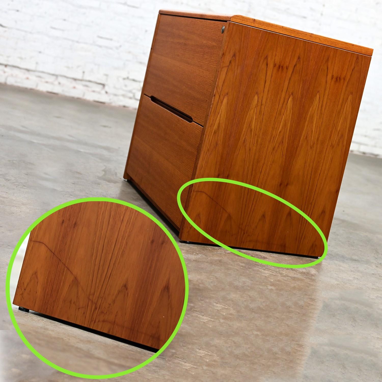 20th Century Scandinavian Modern Teak File Cabinet 2 Lateral Drawers by Jesper International