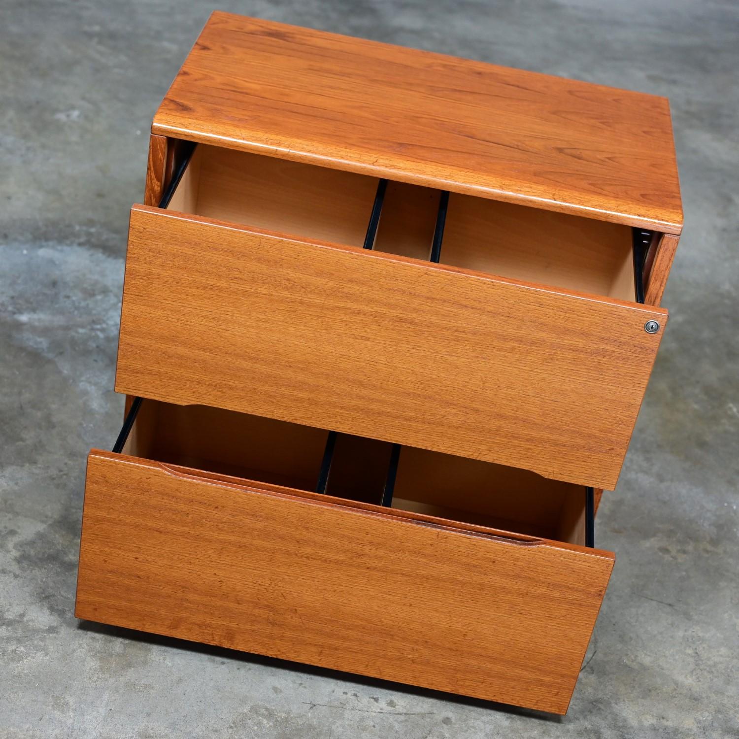 Scandinavian Modern Teak File Cabinet 2 Lateral Drawers by Jesper International 1