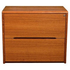 Scandinavian Modern Teak File Cabinet 2 Lateral Drawers by Jesper International