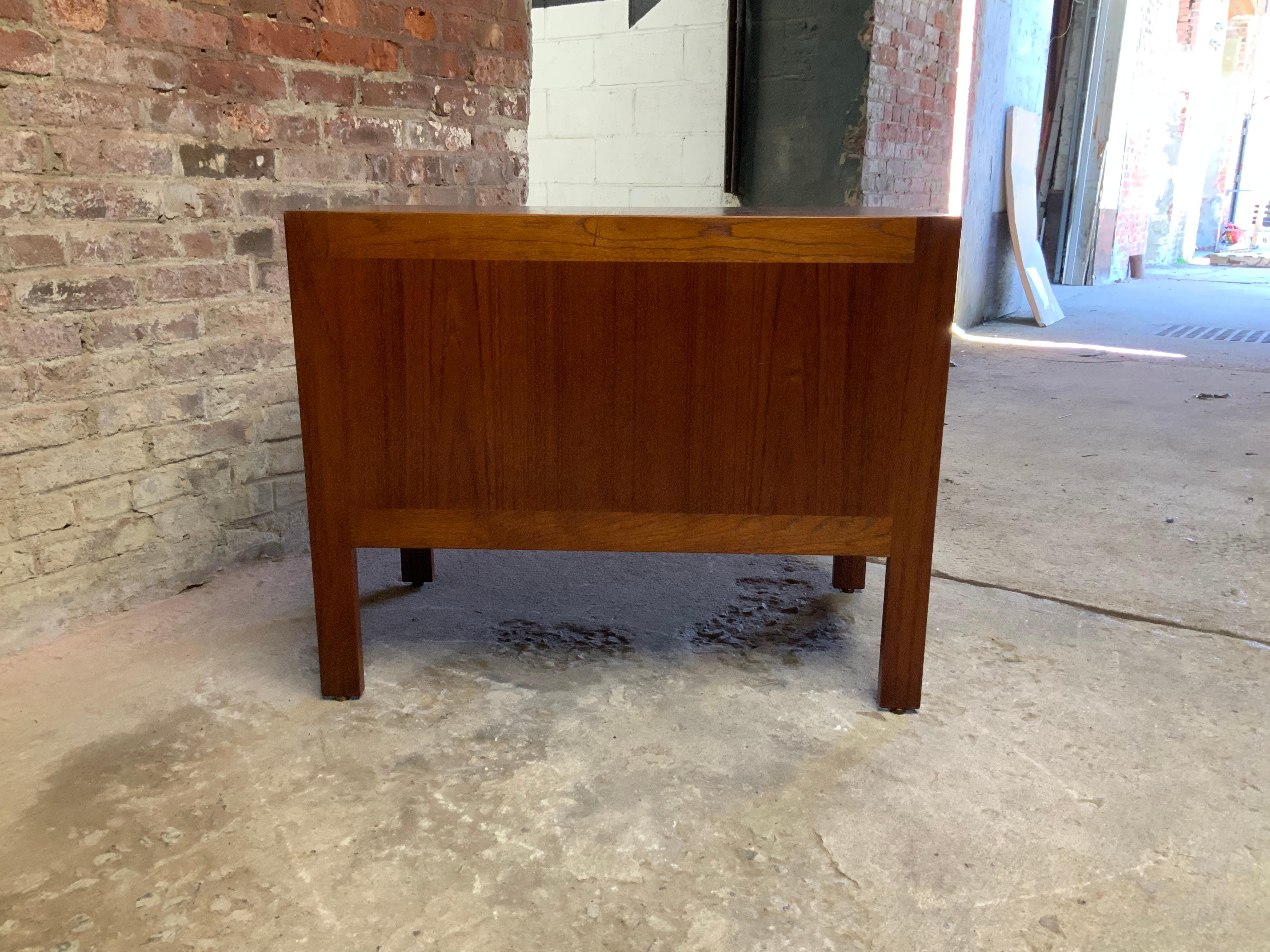 Brass Scandinavian Modern Teak File Cabinet