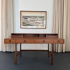 Scandinavian Modern Teak Flip-Top Partners Desk By Peter Løvig Nielsen