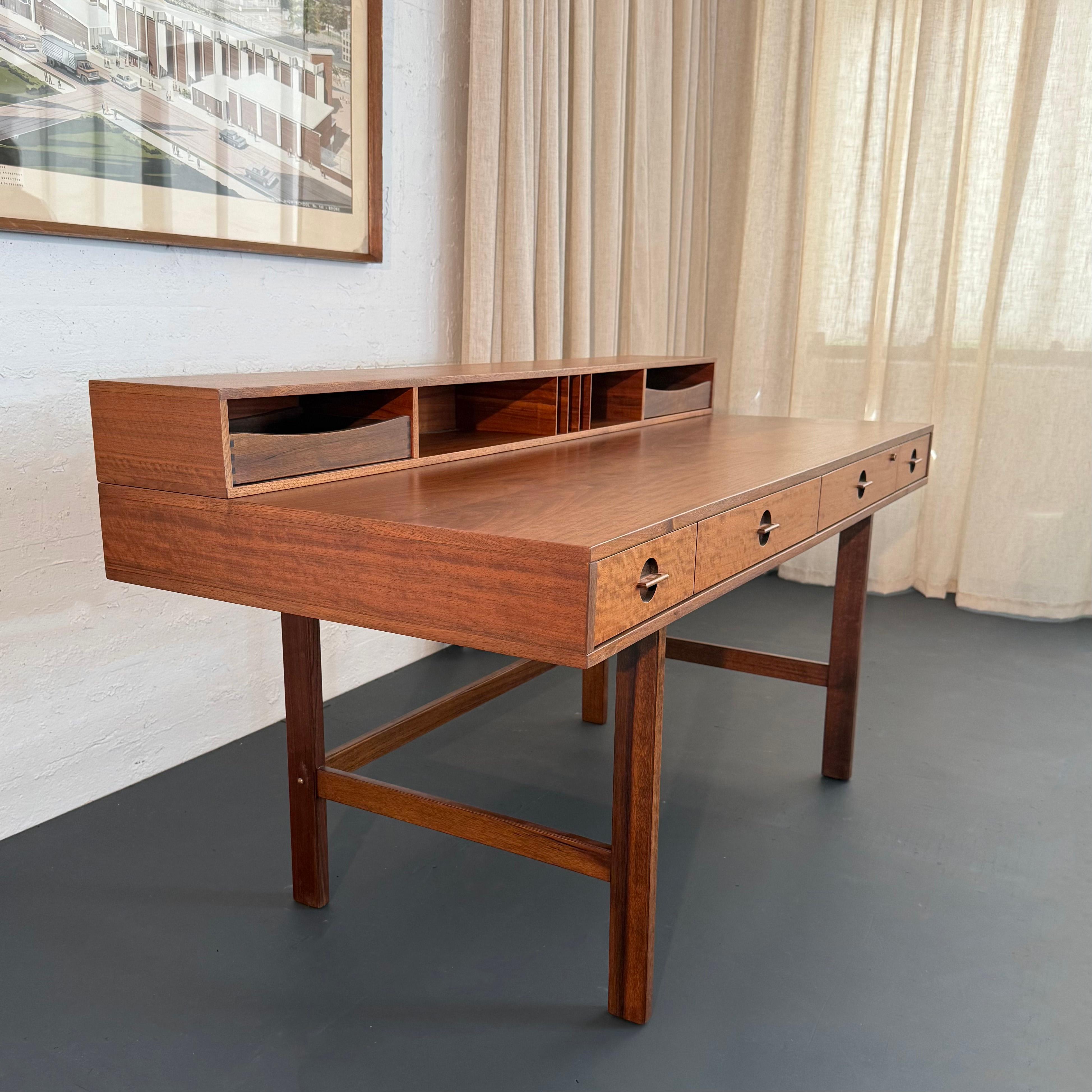 Danish Scandinavian Modern Teak Flip-Top Partners Desk By Peter Løvig Nielsen For Sale