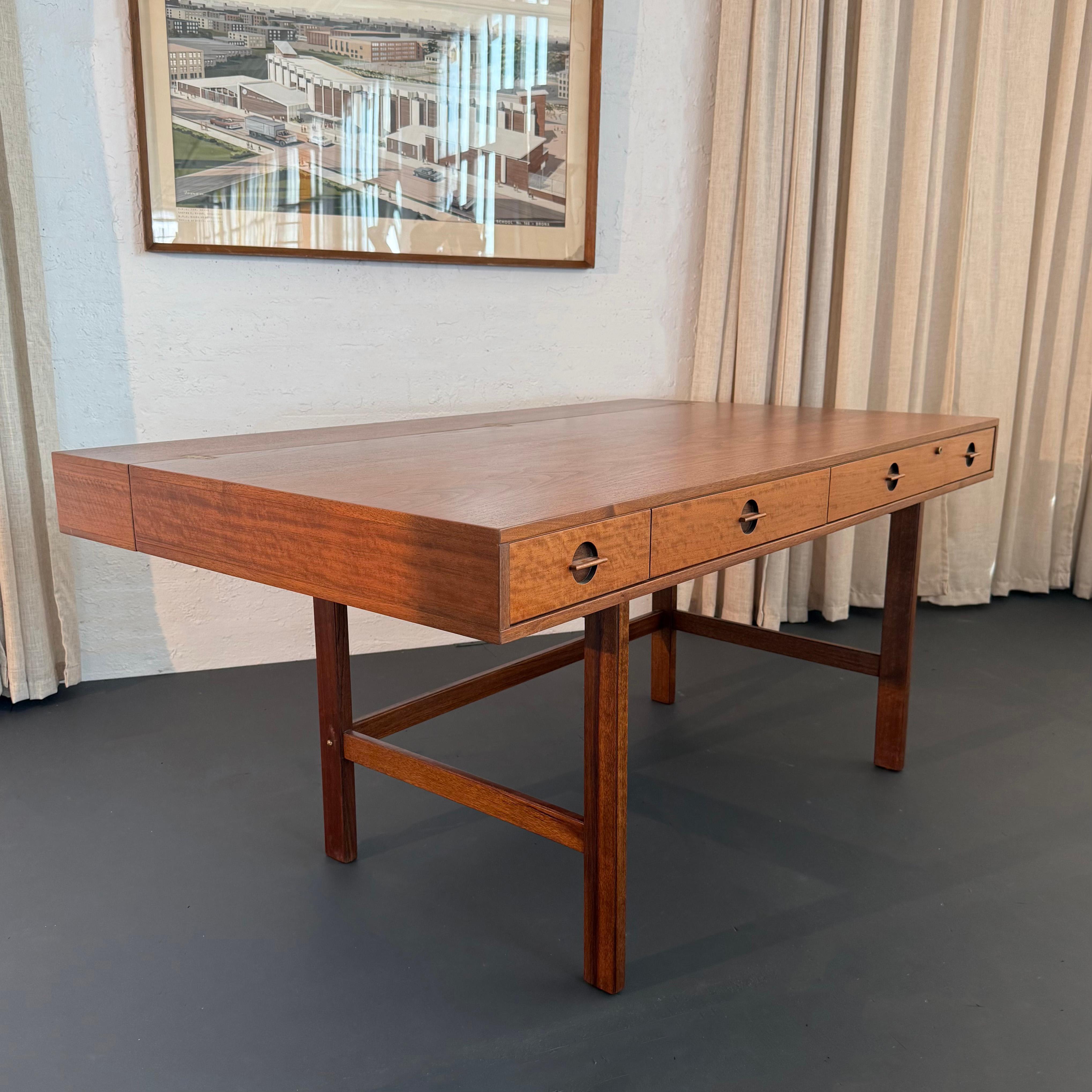 Scandinavian Modern Teak Flip-Top Partners Desk By Peter Løvig Nielsen In Good Condition For Sale In Brooklyn, NY