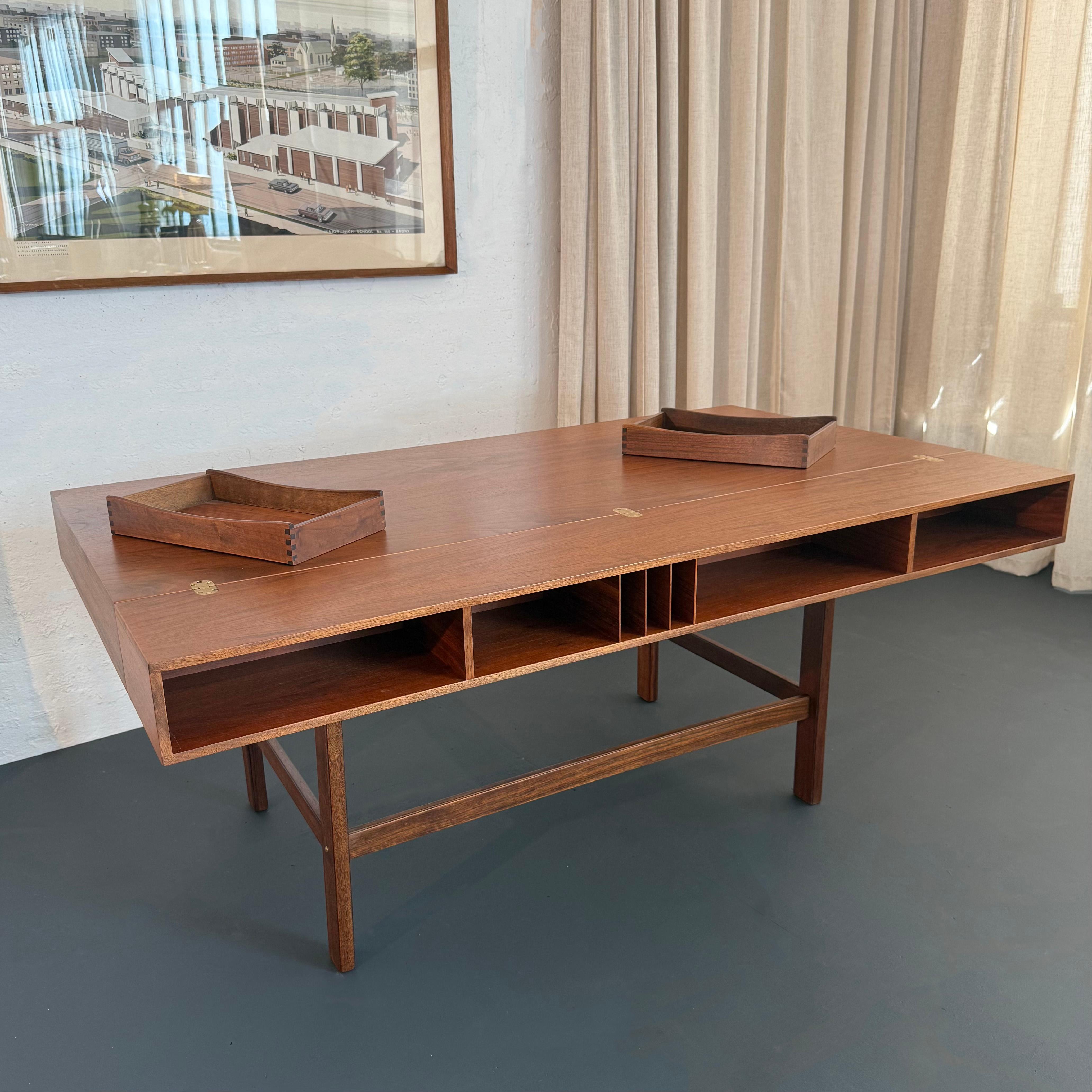 Scandinavian Modern Teak Flip-Top Partners Desk By Peter Løvig Nielsen For Sale 2