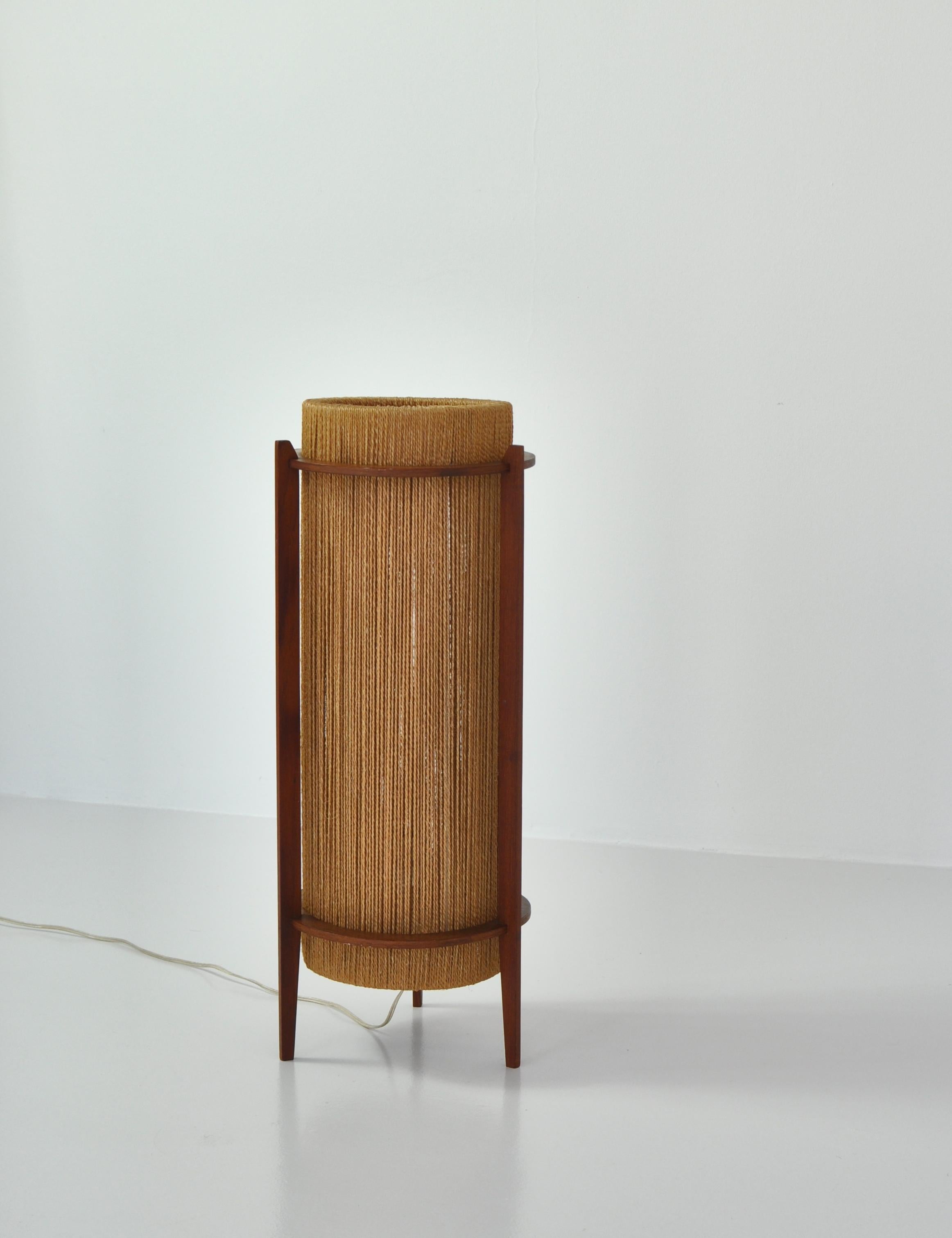 String Scandinavian Modern Teak Floor Lamp by Ib Fabiansen for Fog & Mørup, 1960s
