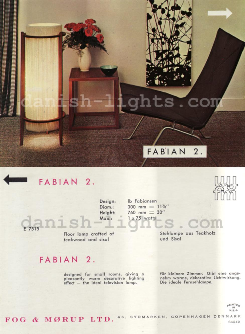 Scandinavian Modern Teak Floor Lamp by Ib Fabiansen for Fog & Mørup, 1960s 2