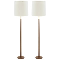 Scandinavian Modern Teak Floor Lamps, Sweden, circa 1950s