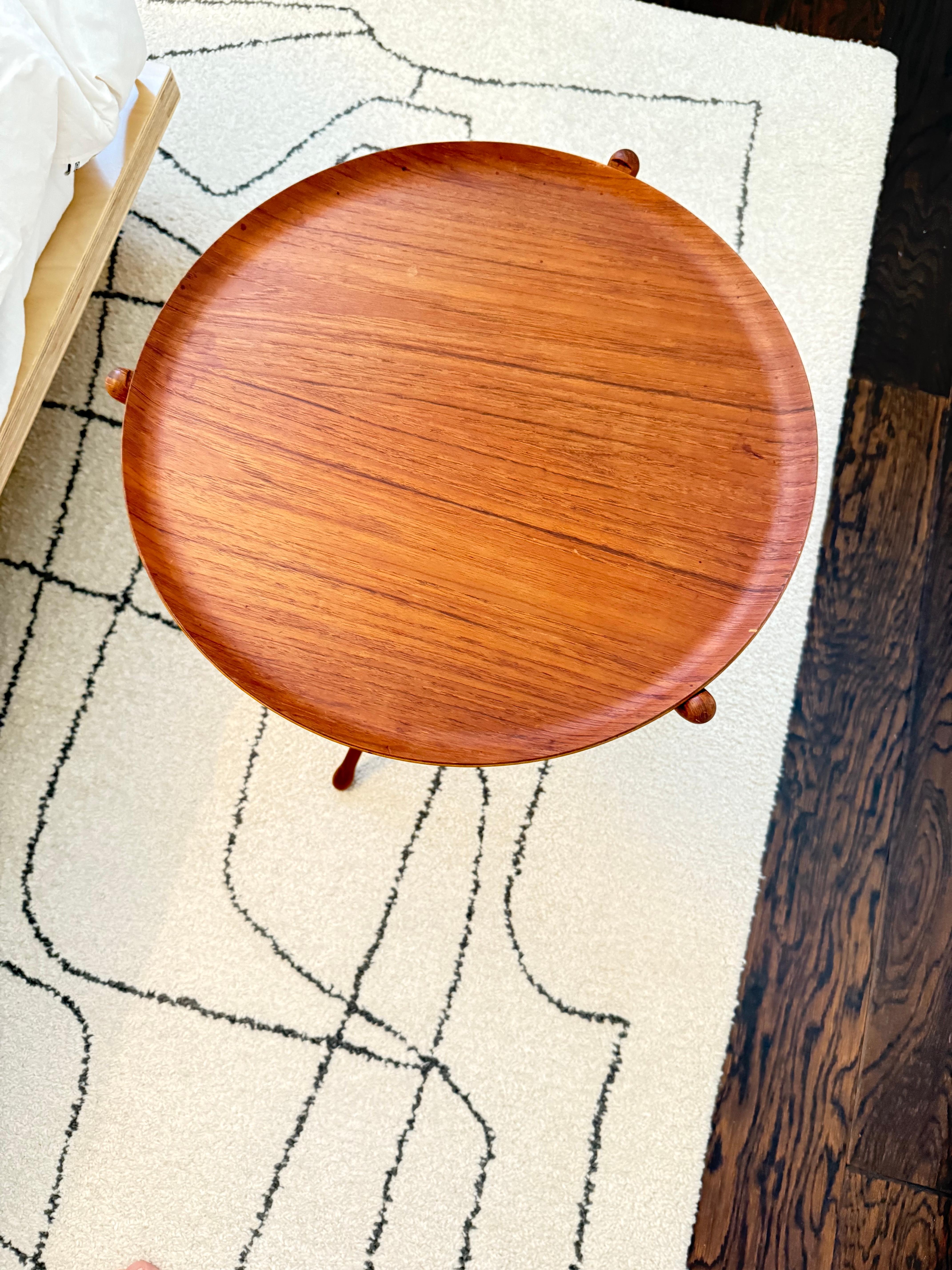 Swedish Scandinavian Modern Teak Folding Tray Table by by Nils Trautner For Sale