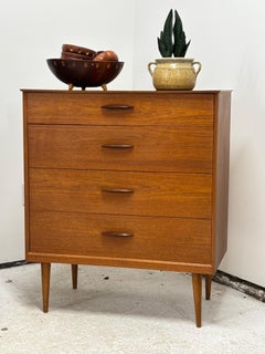 Scandinavian Modern Teak Four-Drawer Chest, Denmark, c.1960s