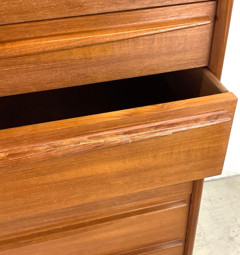 Scandinavian Modern Teak Highboy Dresser From Lyby Mobler For Sale at