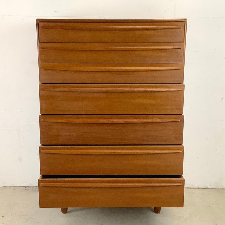 Scandinavian Modern Teak Highboy Dresser From Lyby Mobler For Sale at