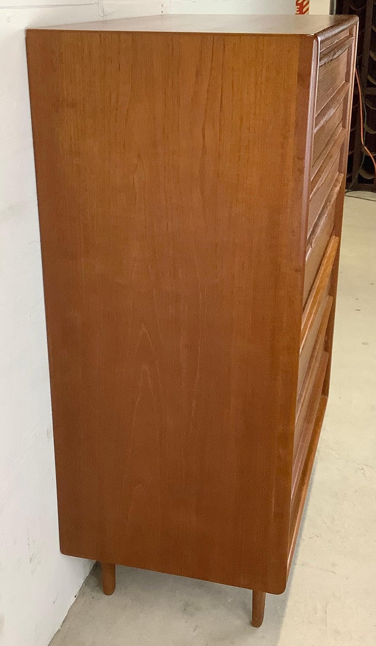 Scandinavian Modern Teak Highboy Dresser From Lyby Mobler For Sale at