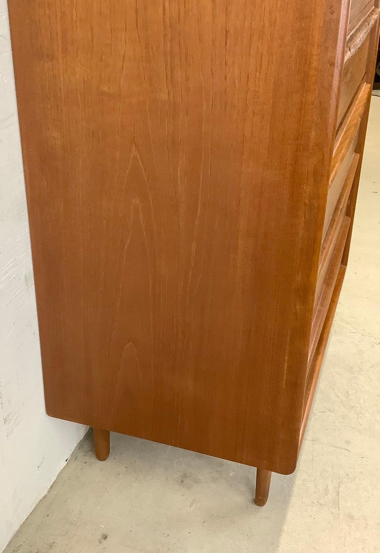 Scandinavian Modern Teak Highboy Dresser From Lyby Mobler For Sale at