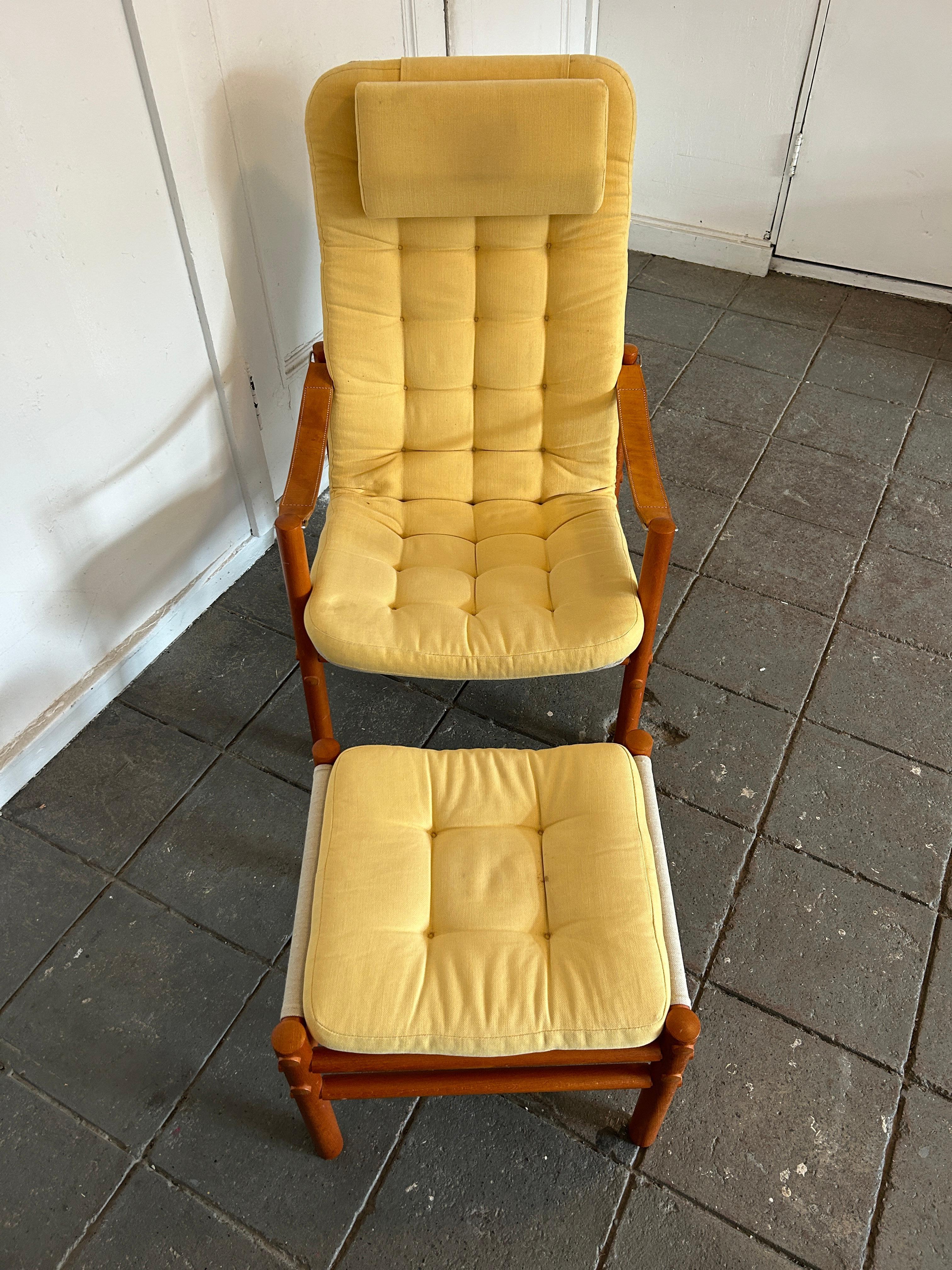 scandinavian chair with ottoman