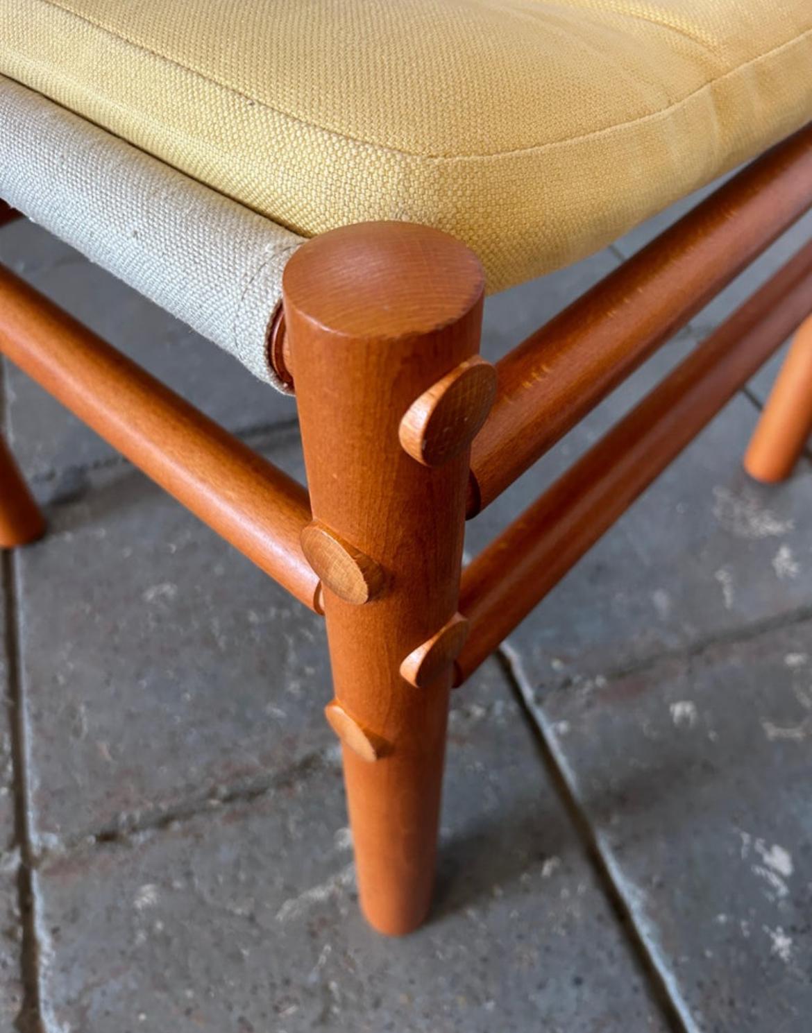 Mid-Century Modern Fauteuil de salon safari moderne scandinave en cuir de teck jaune en vente