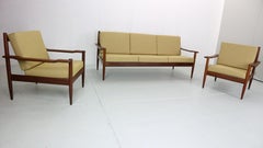 Scandinavian Modern Teak Living Room Set in New Upholstery, 1960's, Denmark