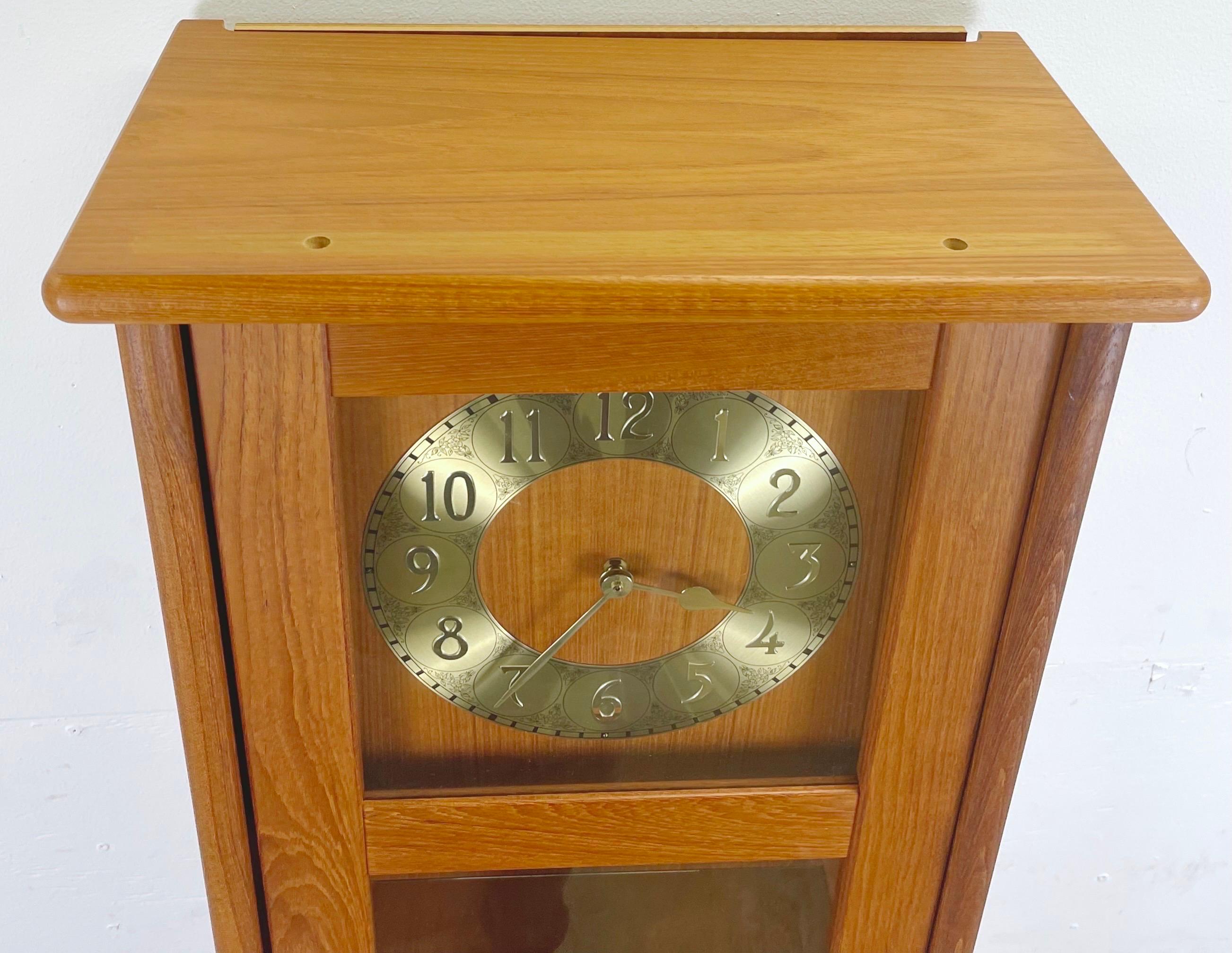Scandinavian Modern Teak Longcase Clock 10