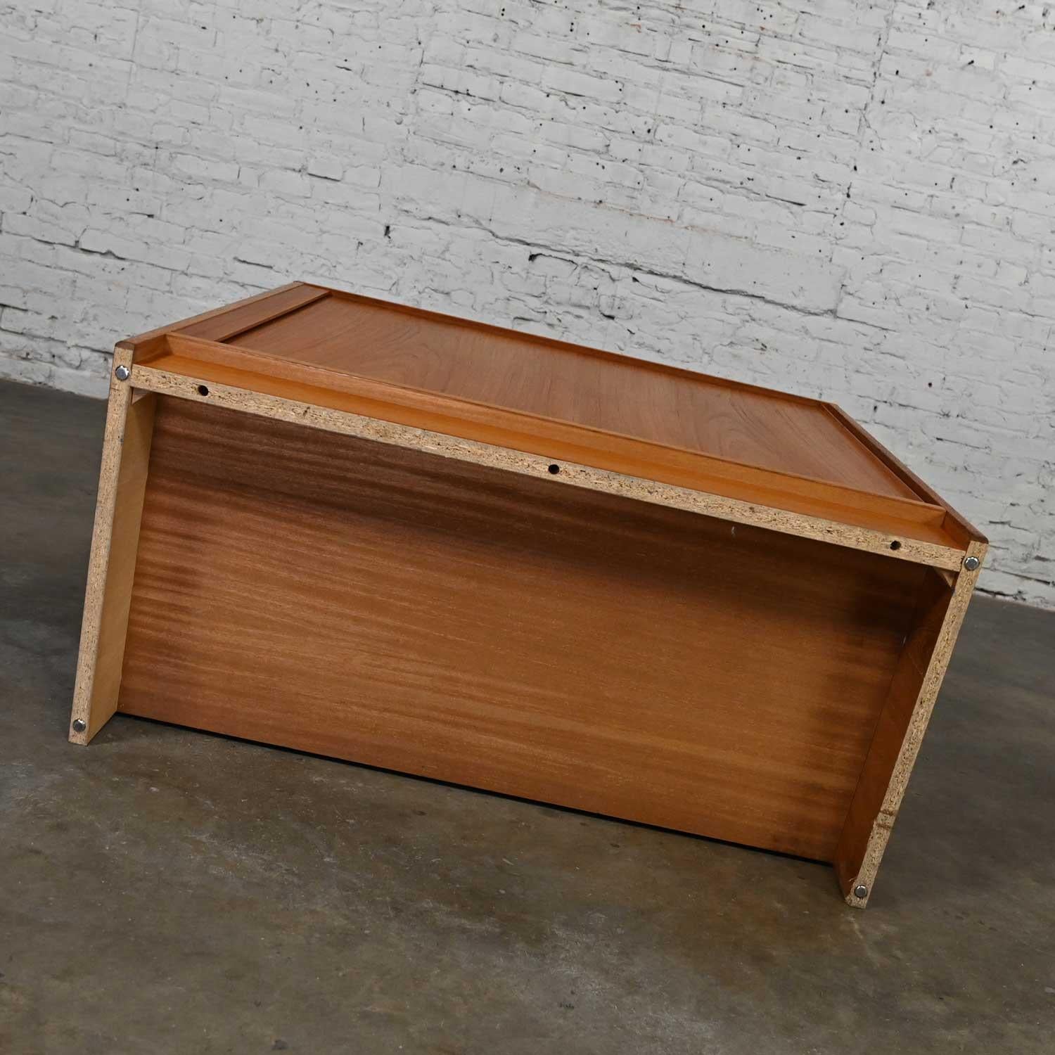 Scandinavian Modern Teak Low Bachelor’s Chest with Tambour Door Made in Denmark 15