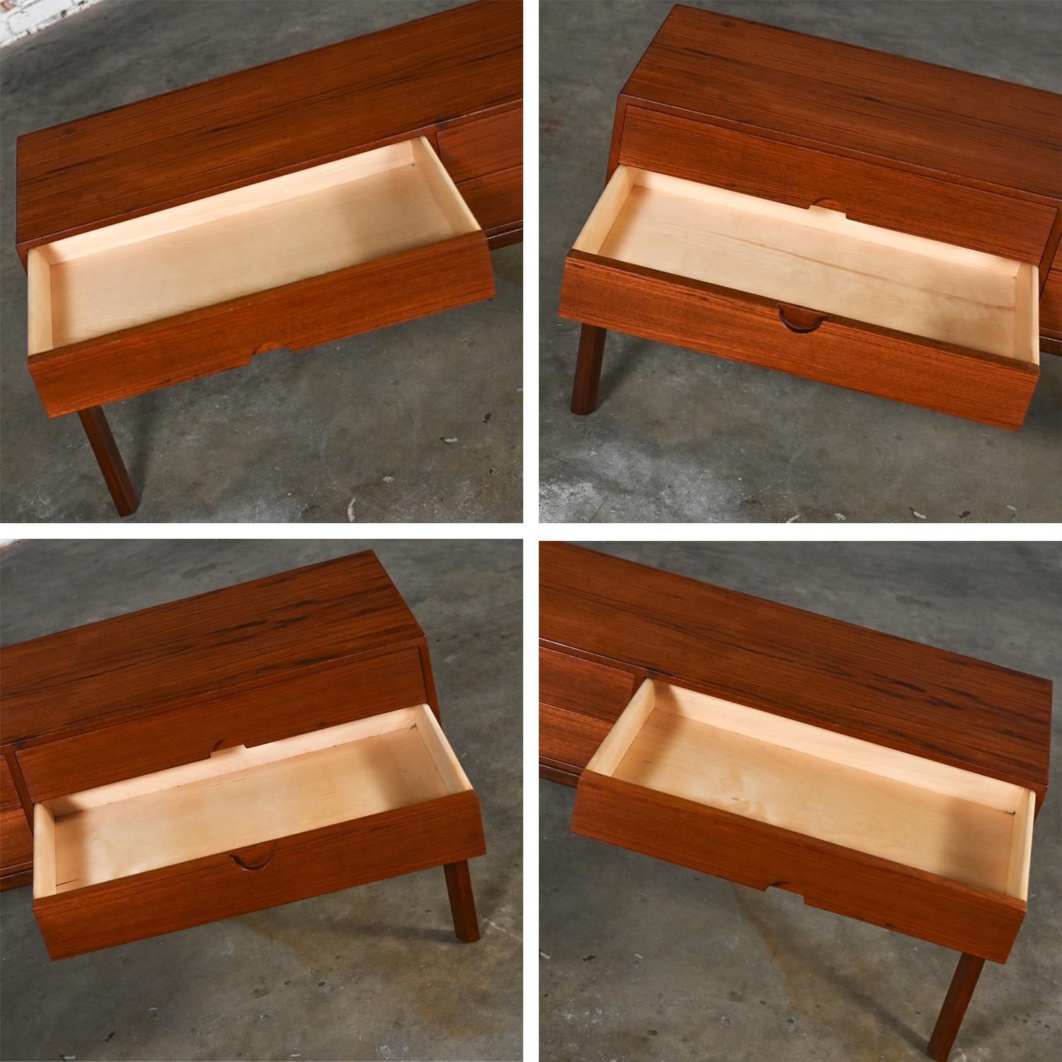 Scandinavian Modern Teak Low Cabinet Sideboard Model #394 by Kai Kristiansen  For Sale 12