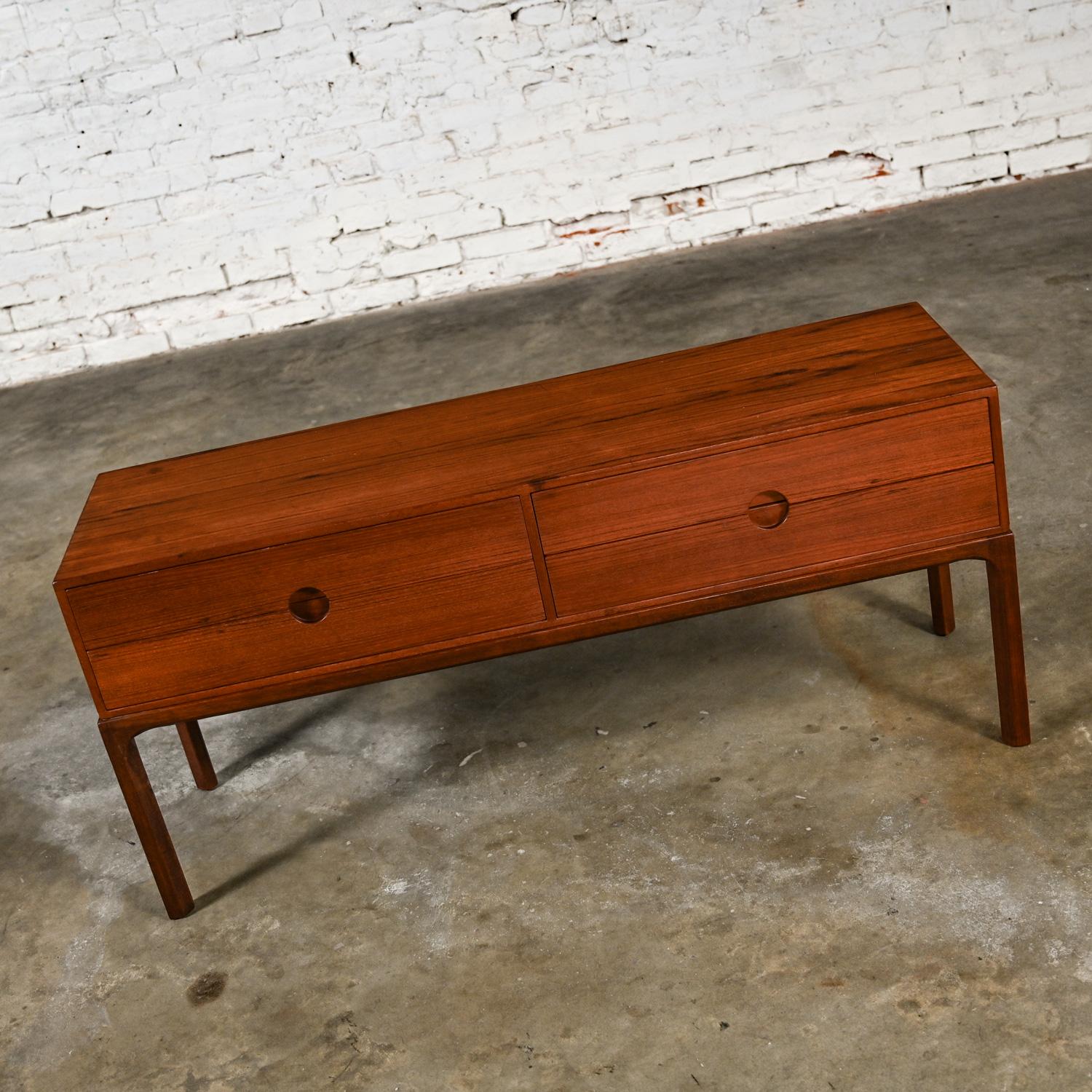 Rosewood Scandinavian Modern Teak Low Cabinet Sideboard Model #394 by Kai Kristiansen  For Sale