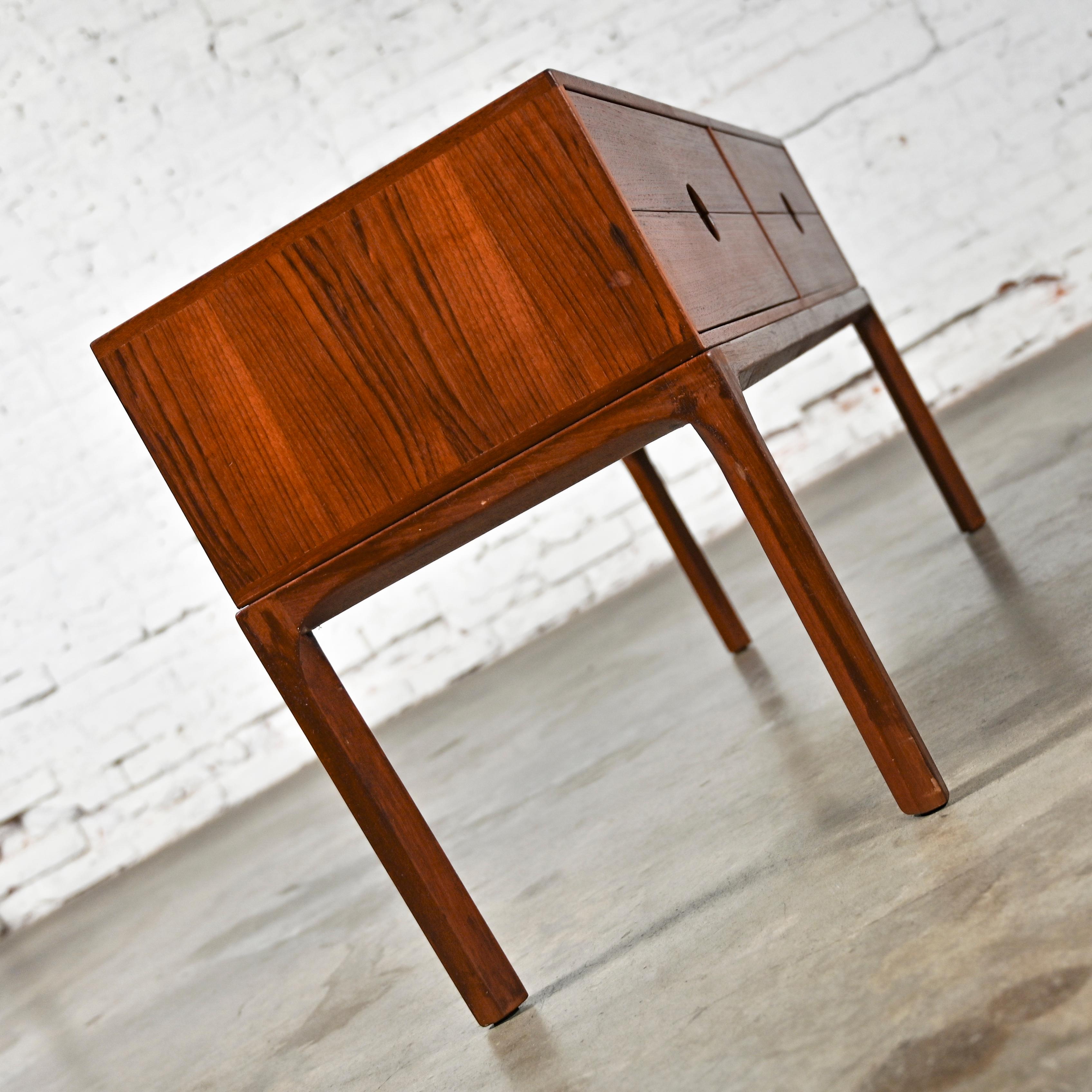 Scandinavian Modern Teak Low Cabinet Sideboard Model #394 by Kai Kristiansen  For Sale 1