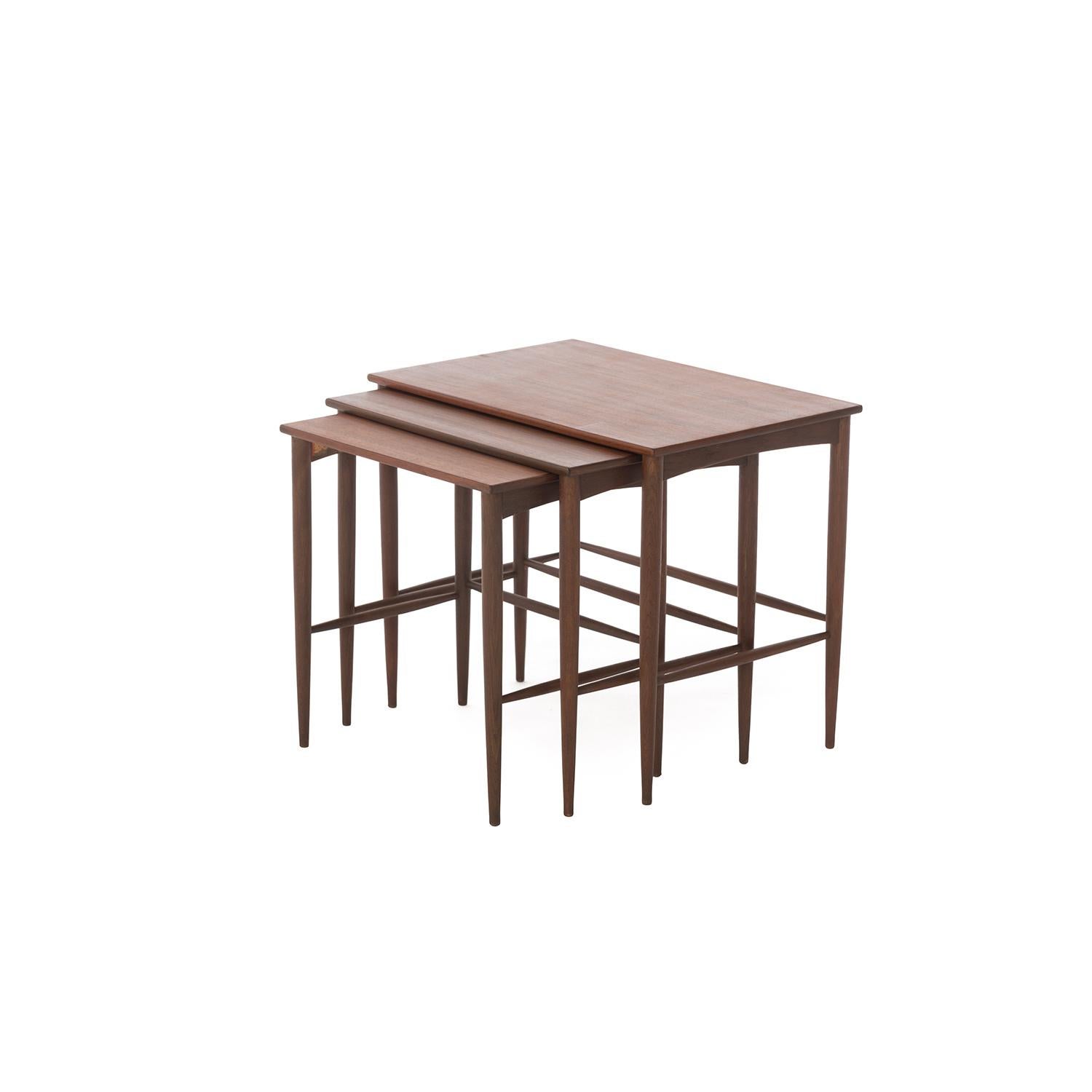 Swedish Scandinavian Modern Teak Nesting Table Set