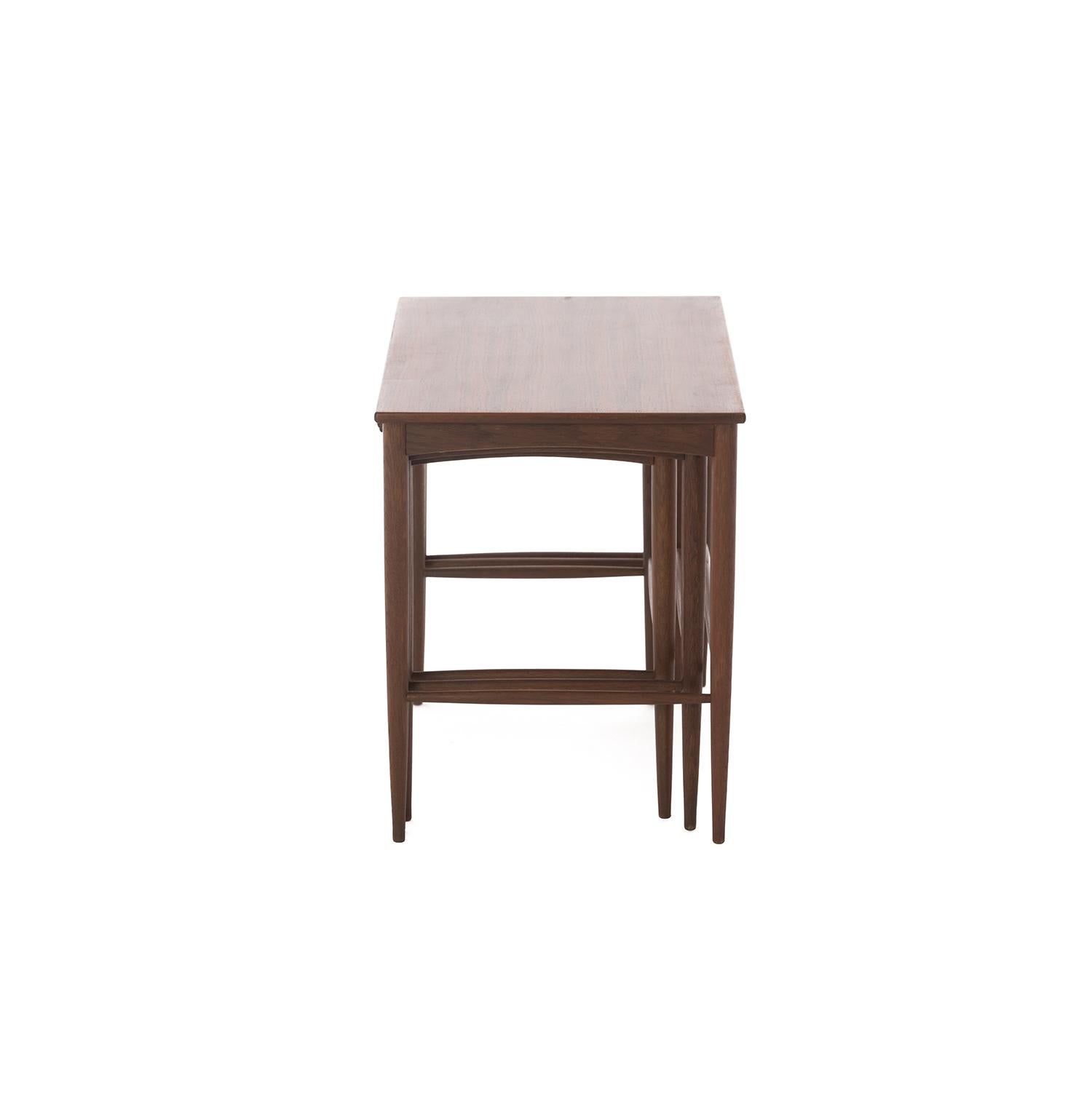 Oiled Scandinavian Modern Teak Nesting Table Set For Sale