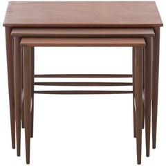 Retro Scandinavian Modern Teak Nesting Table Set