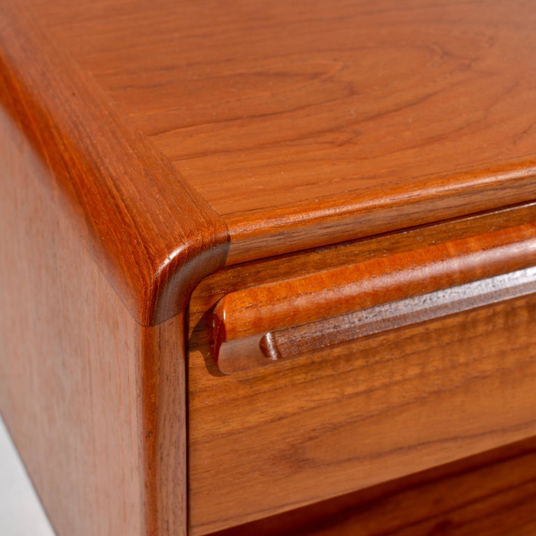 Scandinavian Modern Teak Nightstands with Storage Drawers at 1stDibs