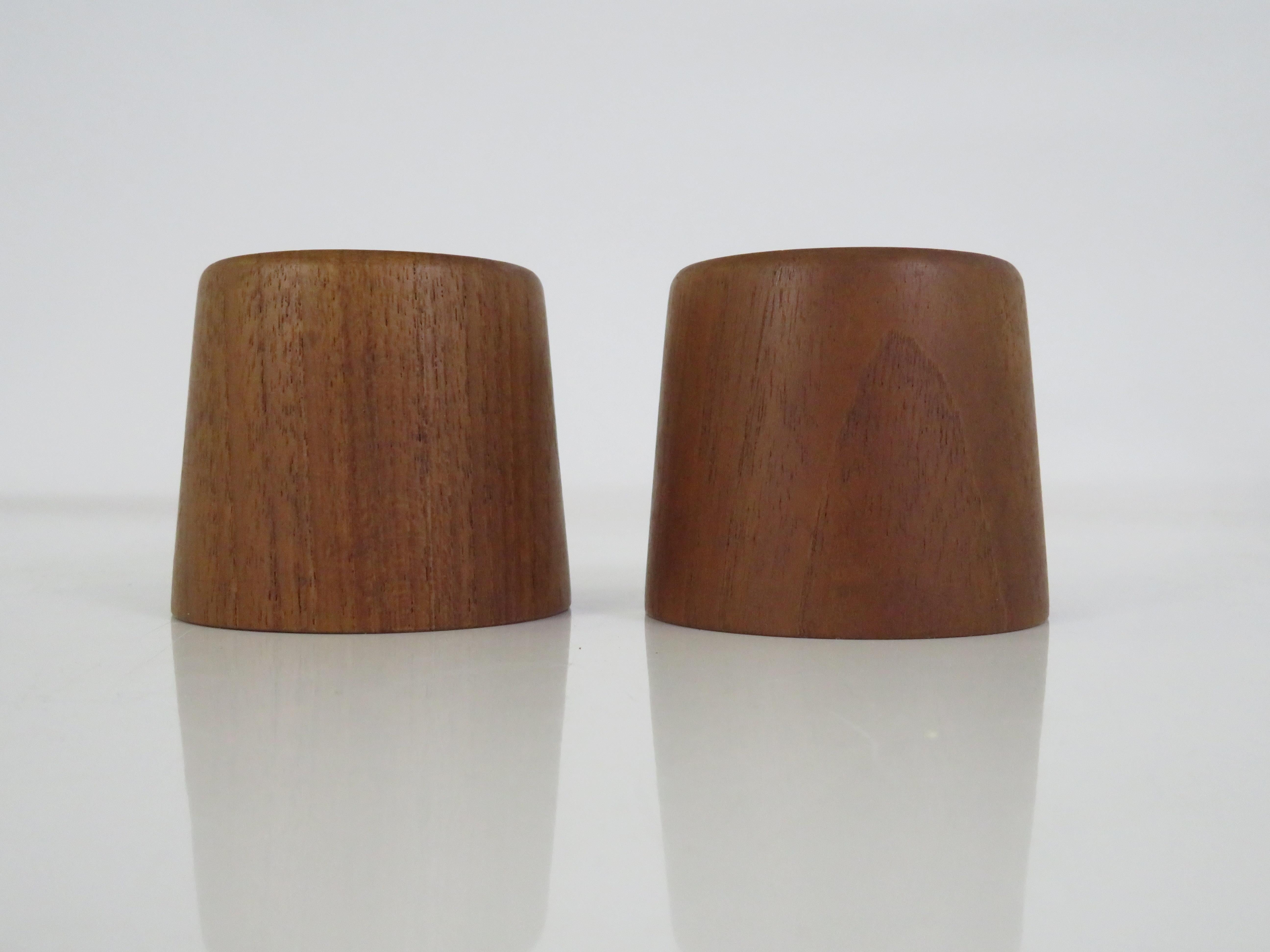 Mid-20th Century Scandinavian Modern Teak & Raffia Candleholders Attrib Laurids Lonborg, Denmark  For Sale