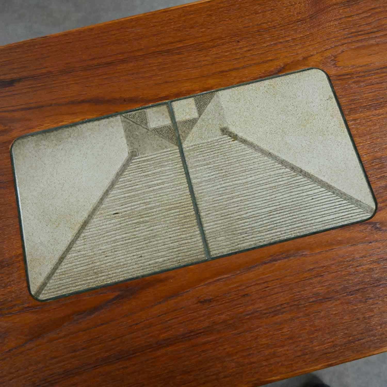 Ceramic Scandinavian Modern Teak Rectangular Side End Table Tile Insert by Gangso Mobler For Sale