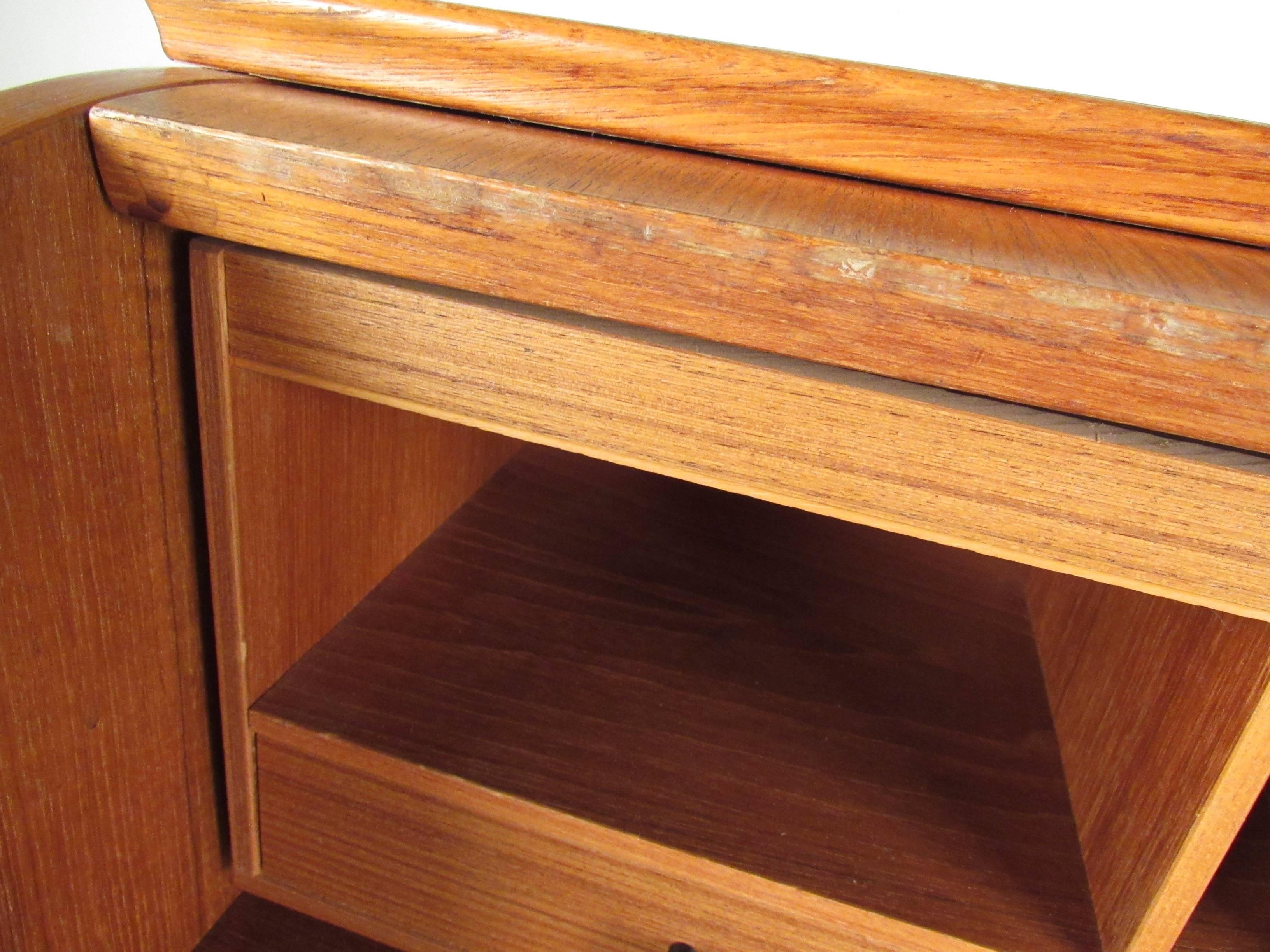 20th Century Scandinavian Modern Teak Roll Top Desk