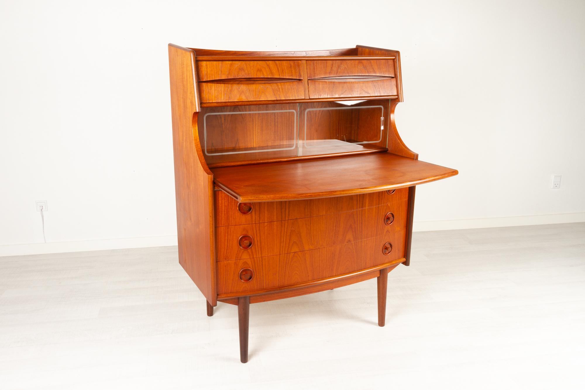 Scandinavian Modern Teak Secretaire by Gunnar Falsig 1960s For Sale 1