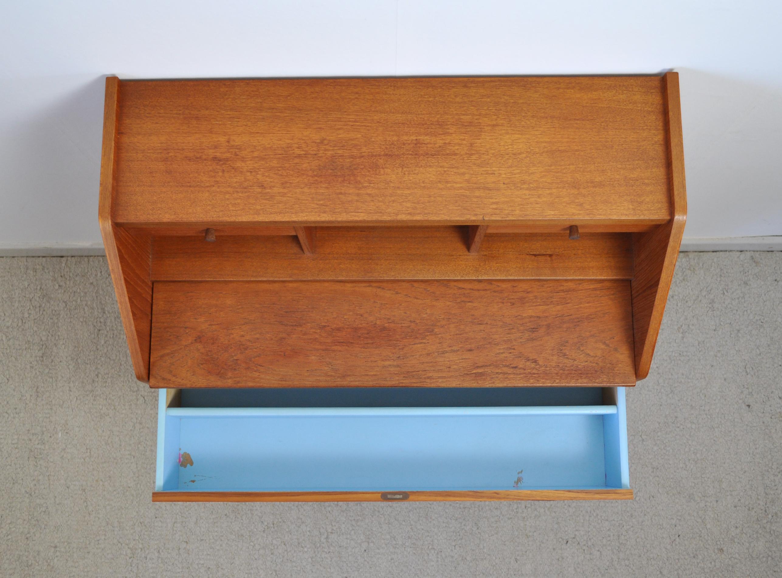 Late 20th Century Scandinavian Modern Teak Secretaire, Chest of Drawers, 1970s For Sale