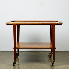 Scandinavian Modern Teak Serving Table or Bar Cart by Niels Otto Møller
