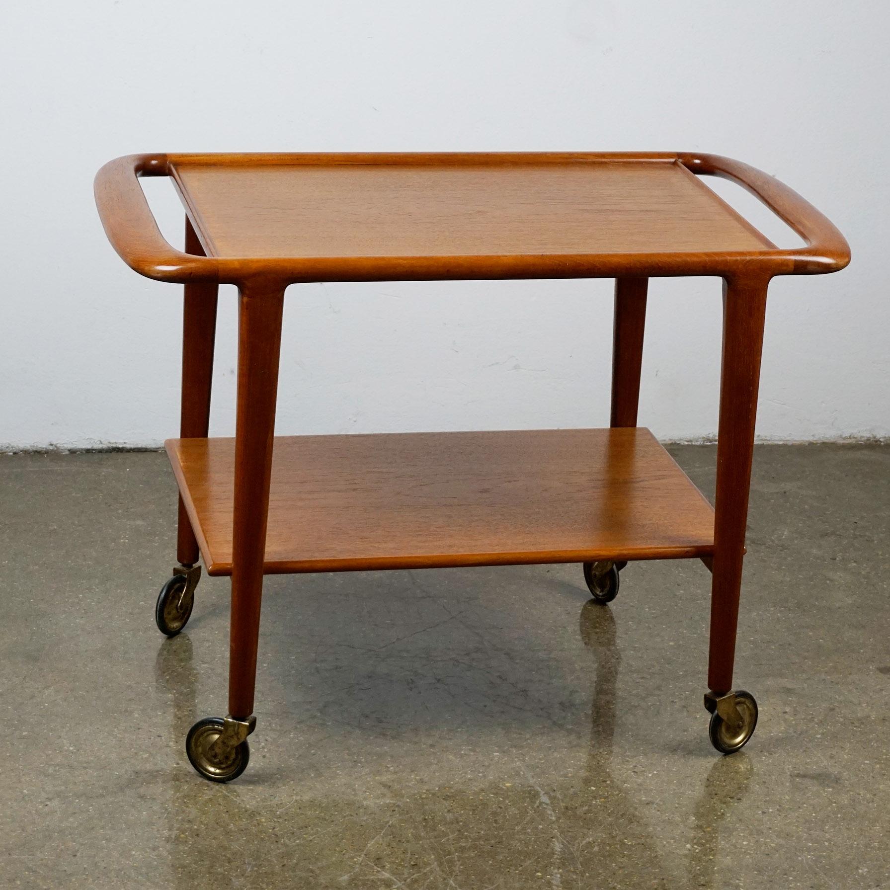 Scandinavian Modern Teak Serving Table or Bar Cart by Niels Otto Møller 1