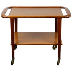 Scandinavian Modern Teak Serving Table or Bar Cart by Niels Otto Møller