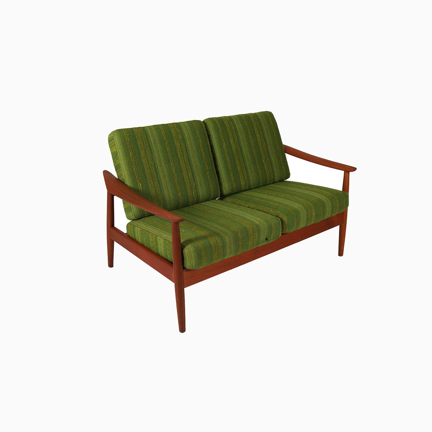 Danish Scandinavian Modern Teak Settee by Arne Vodder