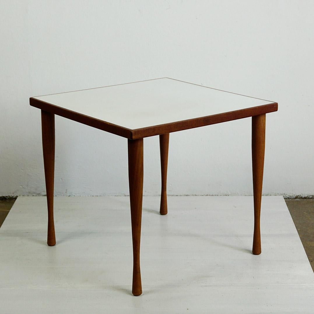 Formica Scandinavian Modern Teak Side Table by Hans C. Andersen For Sale