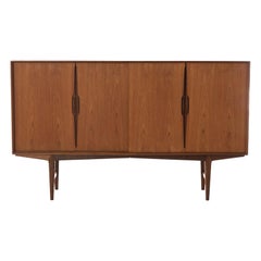 Scandinavian Modern Teak Sliding Door Credenza or Sideboard