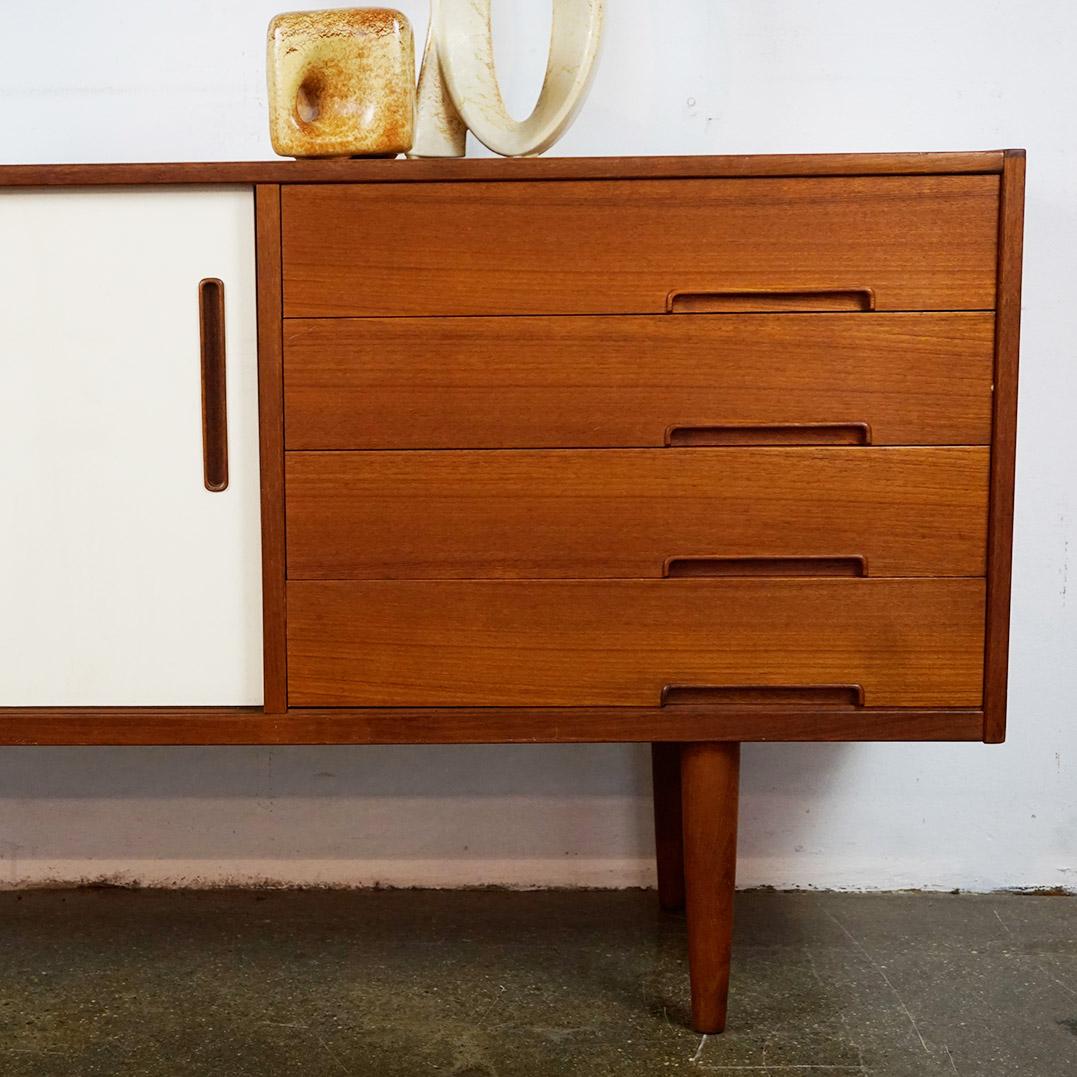 Swedish Scandinavian Modern Teak Sliding Door Credenza Trento by Nils Jonsson for Troeds